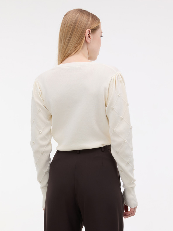 Orsay ORSAY Krémszínű női pulóver applikációval