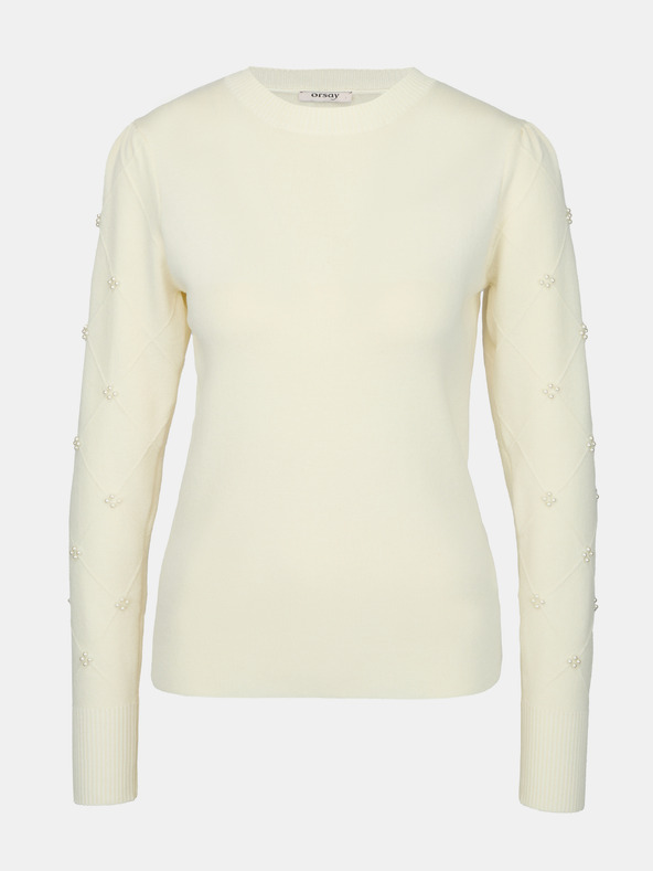 Orsay ORSAY Krémszínű női pulóver applikációval