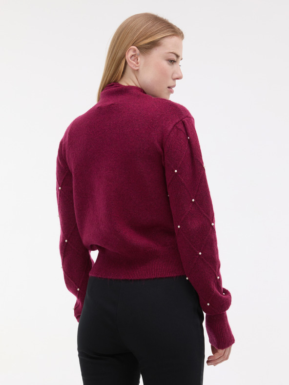 Orsay ORSAY Bordó női pulóver applikációval