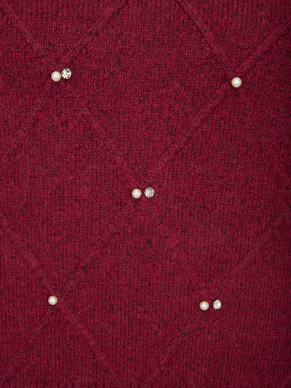 Orsay ORSAY Bordó női pulóver applikációval