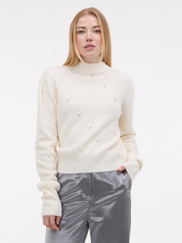 Orsay ORSAY Krémszínű női pulóver applikációval
