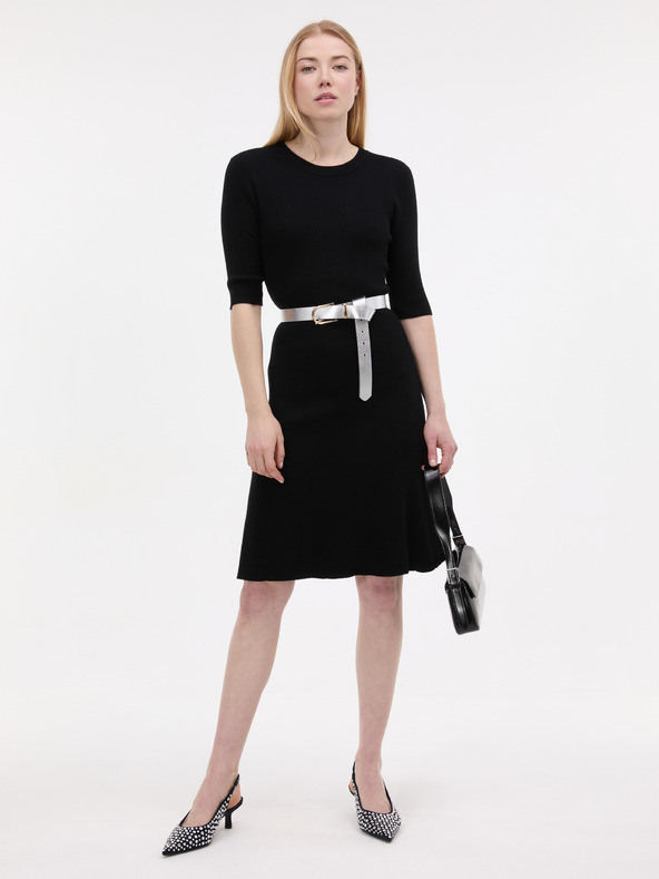 Orsay ORSAY fekete női térdig érő ruha