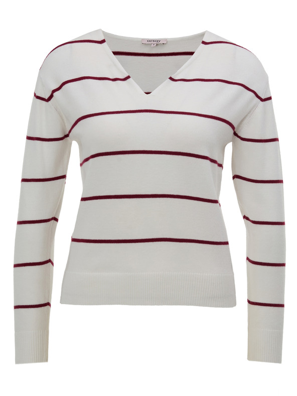 Orsay ORSAY Piros csíkos női pulóver