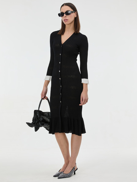 Orsay ORSAY Fekete női kötött midi ruha