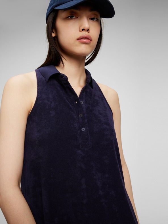 GAP Frottír csíkos ruha gallérral GAP