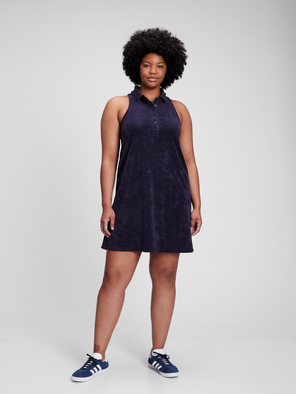 GAP Frottír csíkos ruha gallérral GAP