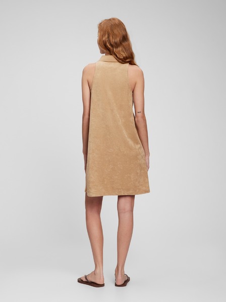 GAP Frottír csíkos ruha gallérral GAP