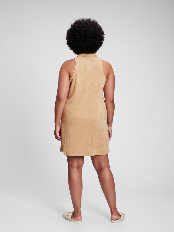 GAP Frottír csíkos ruha gallérral GAP