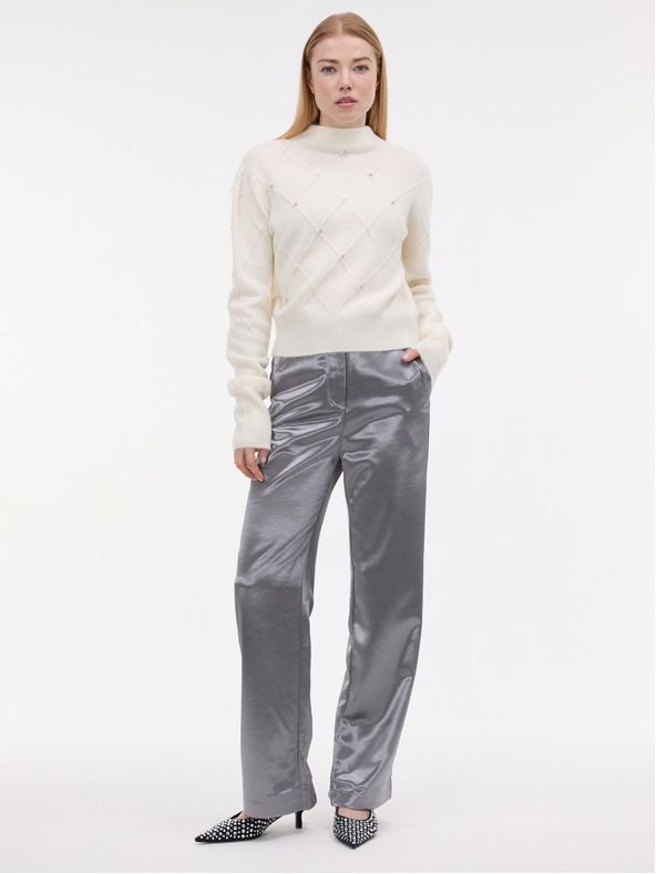 Orsay ORSAY Ezüstszínű szatén női nadrág