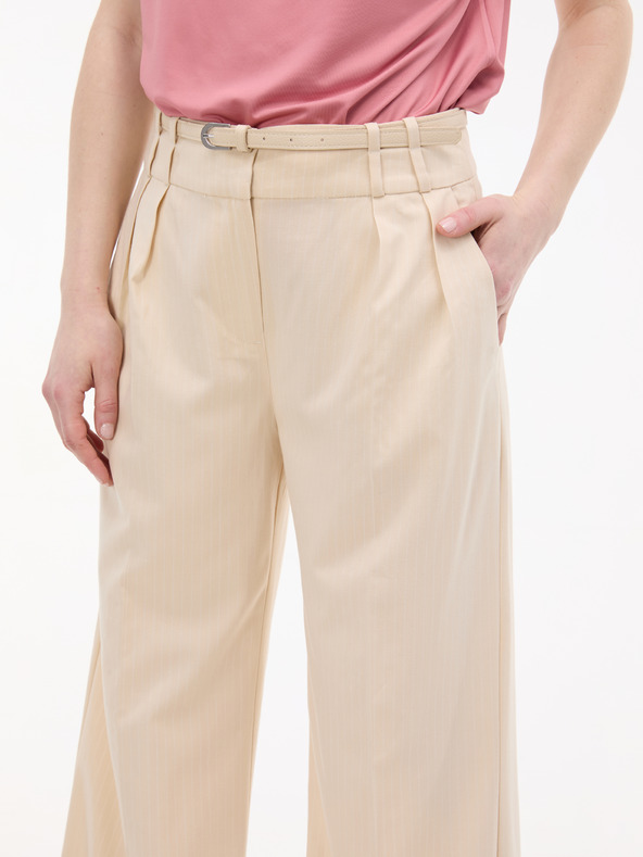 Orsay ORSAY Krémszínű női bő szárú nadrág csíkkal