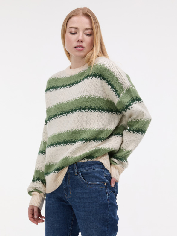 Orsay ORSAY Zöld csíkos női pulóver