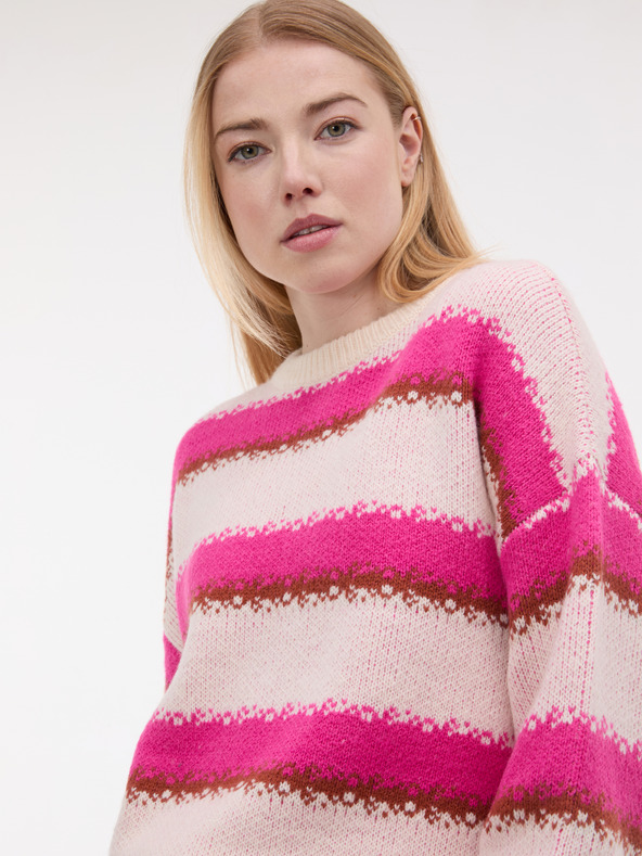 Orsay ORSAY Rózsaszín csíkos női pulóver