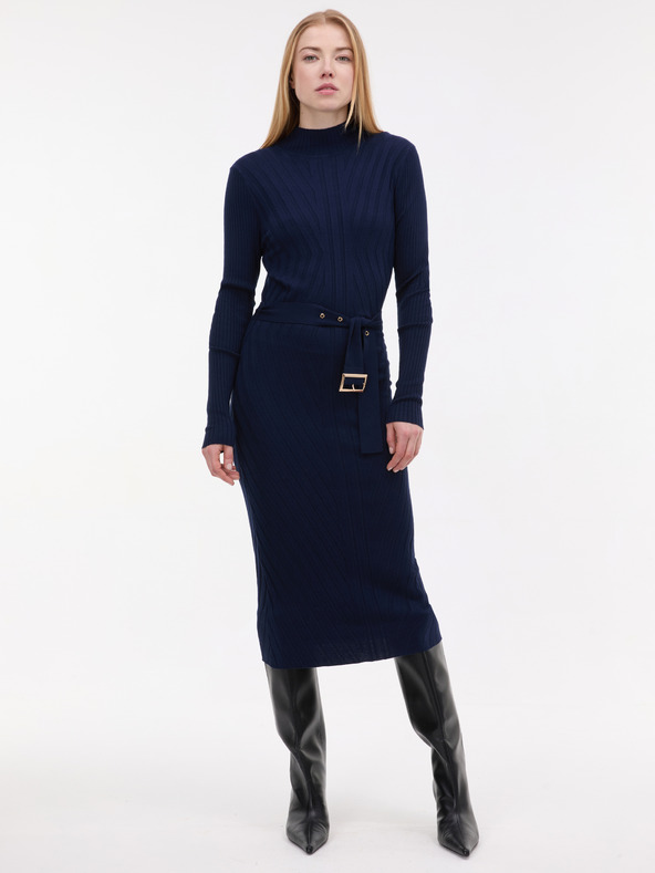 Orsay ORSAY Sötétkék női midi ruha övvel