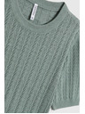 Moodo Olívazöld rövid ujjú pulóver Moodo