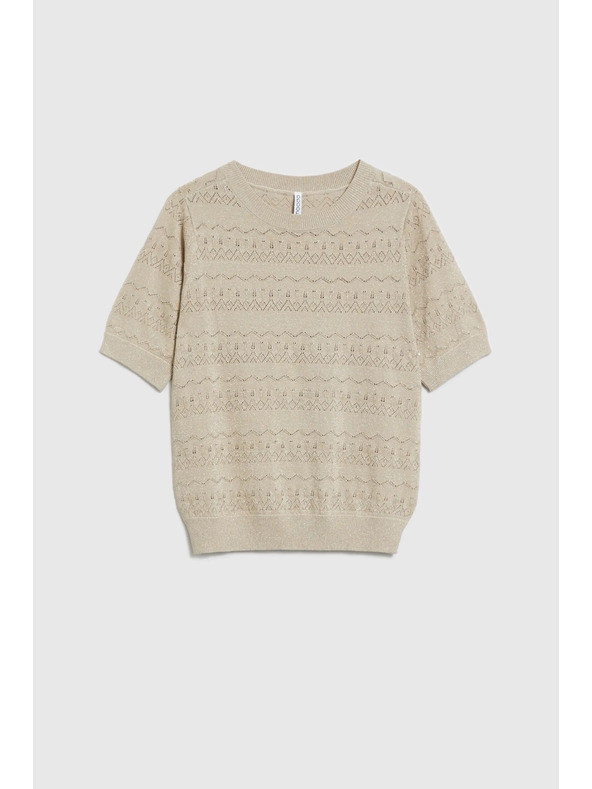 Moodo Azúrkék pulóver rövid ujjal bézs Moodo