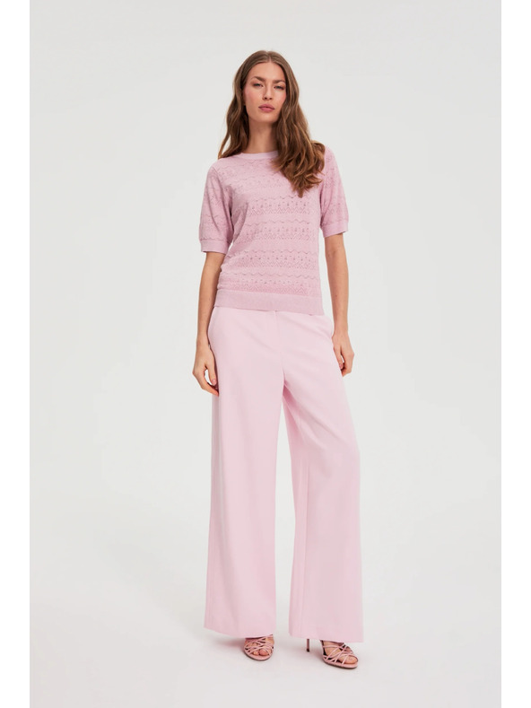 Moodo Azúrkék pulóver rövid ujjal rózsaszín Moodo