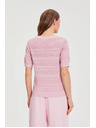 Moodo Azúrkék pulóver rövid ujjal rózsaszín Moodo