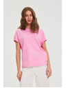 Moodo Rózsaszín pamut rövid ujjú blúz Moodo