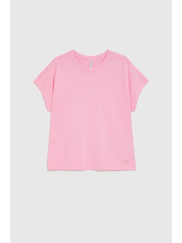 Moodo Rózsaszín pamut rövid ujjú blúz Moodo