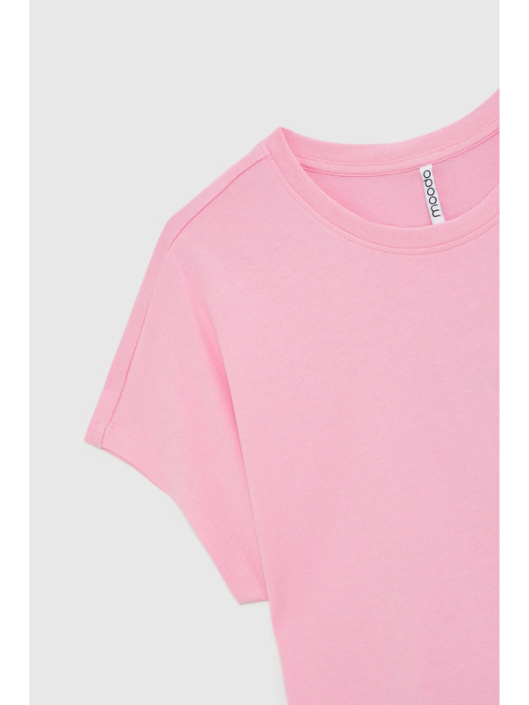 Moodo Rózsaszín pamut rövid ujjú blúz Moodo