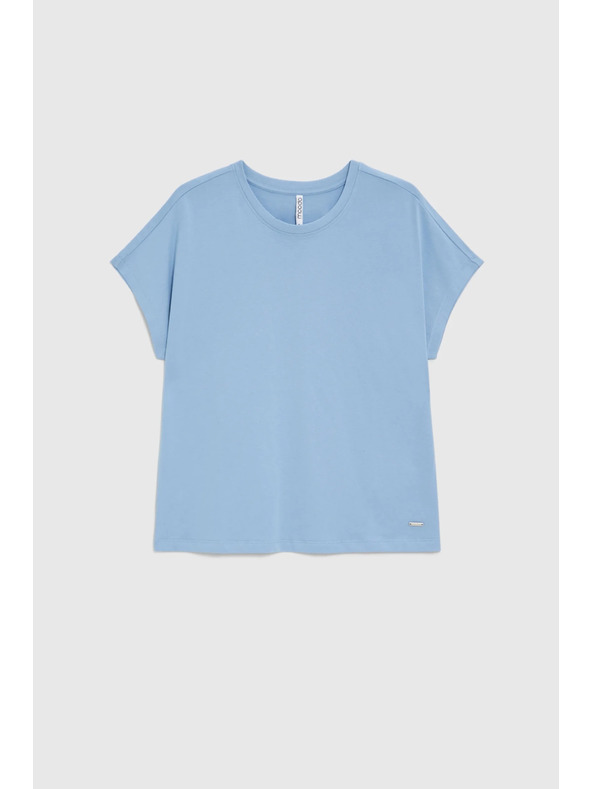 Moodo Pamut kék rövid ujjú blúz Moodo