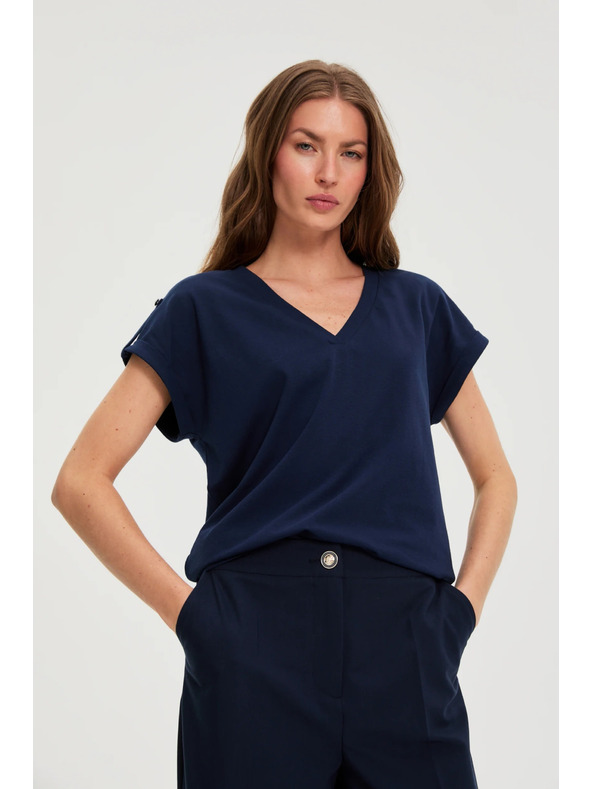 Moodo Pamutpóló sötétkék Moodo