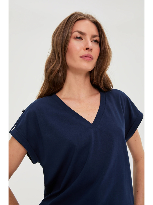 Moodo Pamutpóló sötétkék Moodo