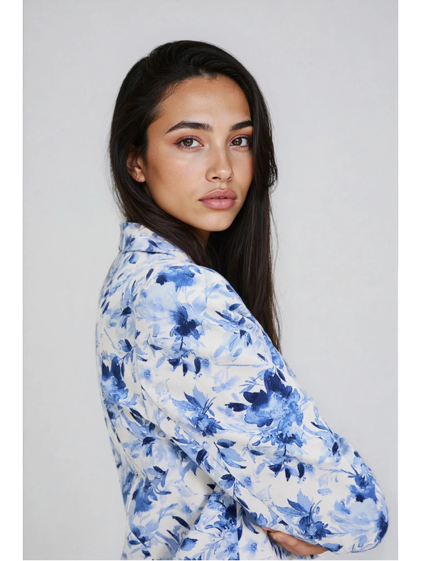 Moodo Virágos dzseki kék Moodo