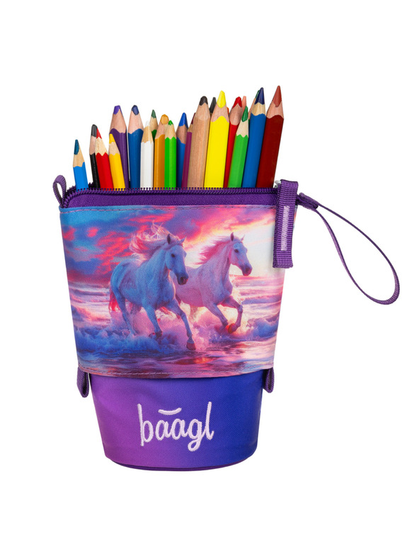 BAAGL  BAAGL Iskolai tolltartó Színes ceruza Lovak Szív GRS