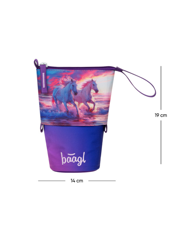 BAAGL  BAAGL Iskolai tolltartó Színes ceruza Lovak Szív GRS