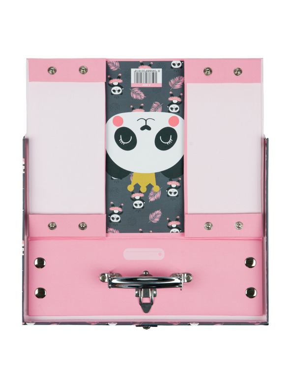 BAAGL  BAAGL Összecsukható iskolai koffert Panda fém kilincsekkel