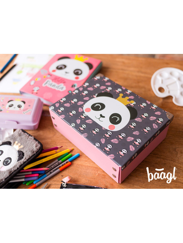 BAAGL  BAAGL Összecsukható iskolai koffert Panda fém kilincsekkel