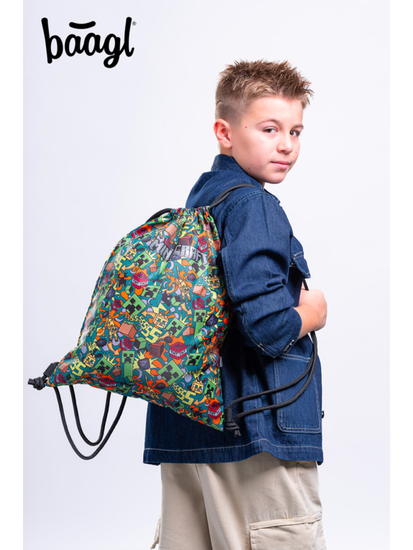 BAAGL  BAAGL SZETT 5 Skate Minecraft Chaos: hátizsák, tolltartó, zsák, övtáska, noteszgép tok