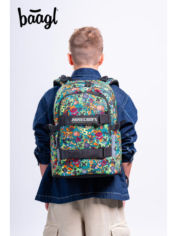 BAAGL  BAAGL SZETT 5 Skate Minecraft Chaos: hátizsák, tolltartó, zsák, övtáska, noteszgép tok
