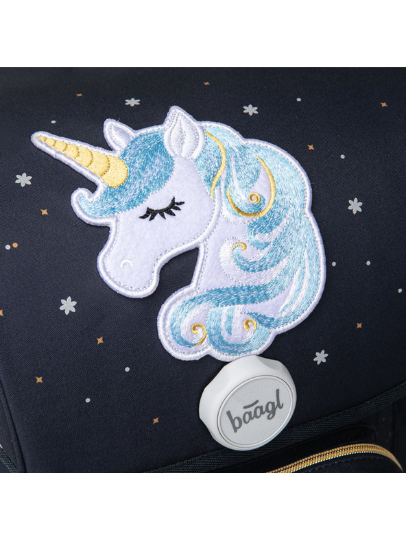 BAAGL  BAAGL SZETT 3 Ergo Unicorn Gold: iskolatáska, tolltartó, zsák