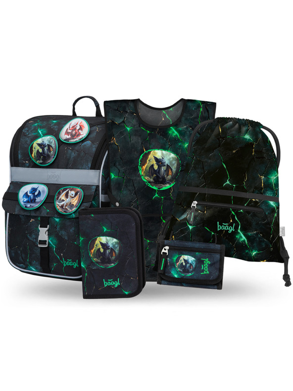 BAAGL  BAAGL SZETT 5 Zippy Sárkányok: aktentáska, tolltartó, zsák, kötény, pénztárca