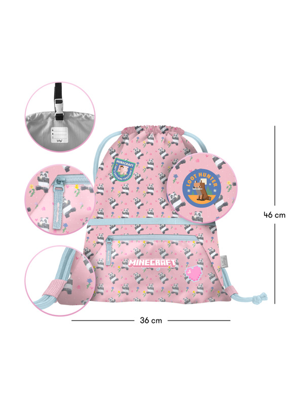 BAAGL  BAAGL Sportzsák zsebbel Minecraft Panda