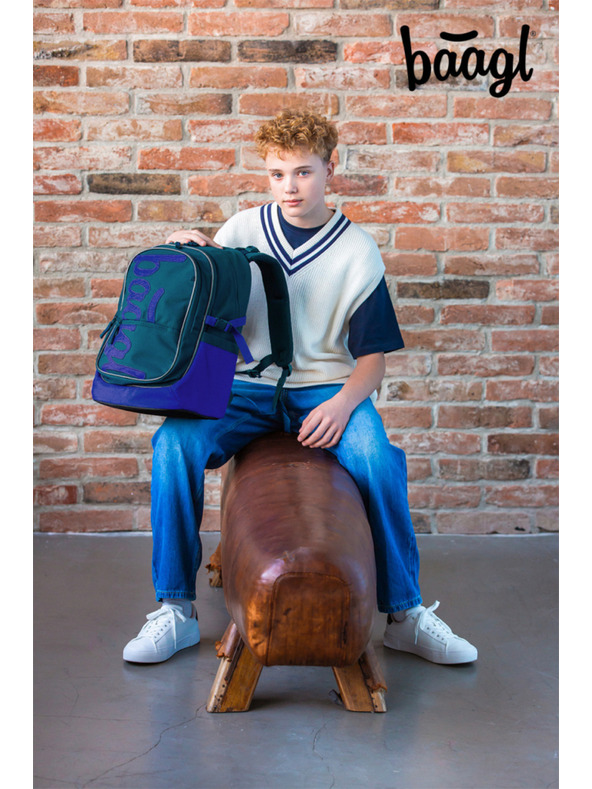 BAAGL  BAAGL SET 5 Core Logo kék: hátizsák, tolltartó, sportzsák, övtáska, notebook tok GRS