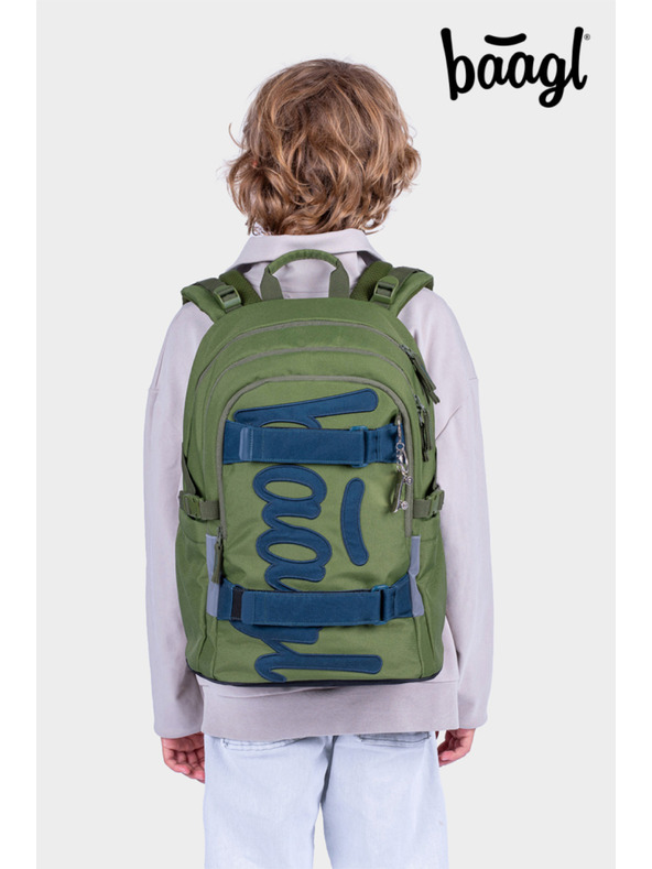 BAAGL  BAAGL SET 5 Skate Olive: hátizsák, tolltartó, sportoldal, övtáska, notebookborítás GRS