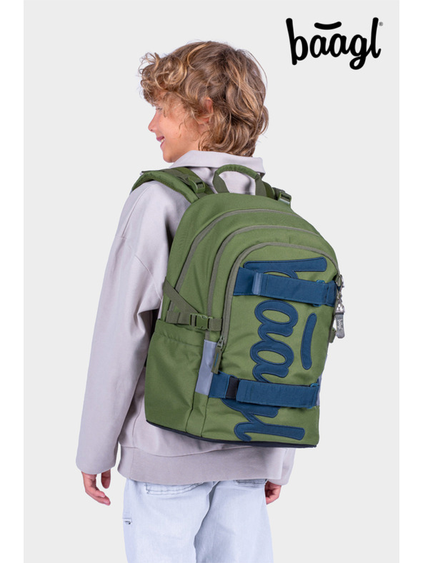 BAAGL  BAAGL SET 5 Skate Olive: hátizsák, tolltartó, sportoldal, övtáska, notebookborítás GRS
