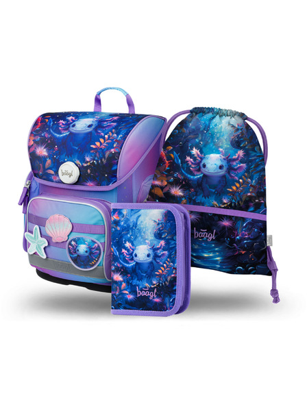 BAAGL  BAAGL SET 3 Ergo Axolotl: aktatáska, tolltartó, zsák