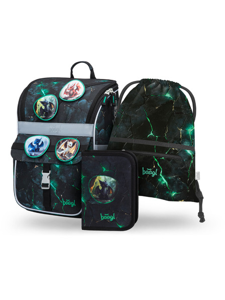 BAAGL  BAAGL SZETT 3 Zippy Sárkányok: aktitáska, tolltartó, zsák