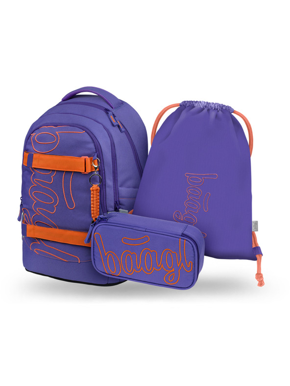 BAAGL  BAAGL SZETT 3 Skate Max Orange: hátizsák, tolltartó, zsák GRS
