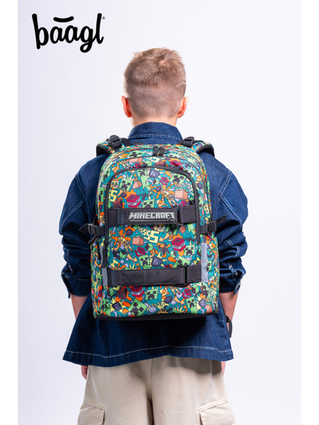 BAAGL  BAAGL SZETT 3 Skate Minecraft Chaos: hátizsák, tolltartó, zsák