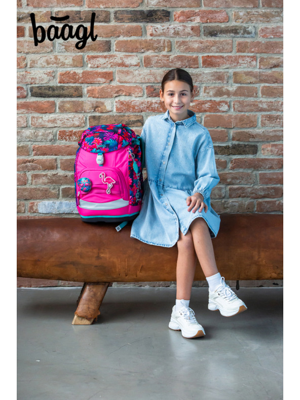 BAAGL  BAAGL SET 3 Airy Plus Flamingók: hátizsák, tolltartó, zacskó