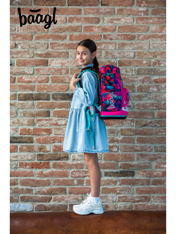 BAAGL  BAAGL SET 3 Airy Plus Flamingók: hátizsák, tolltartó, zacskó