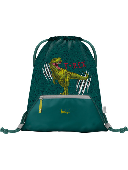 BAAGL  Zöld táska zsebbel Baagl T-Rex