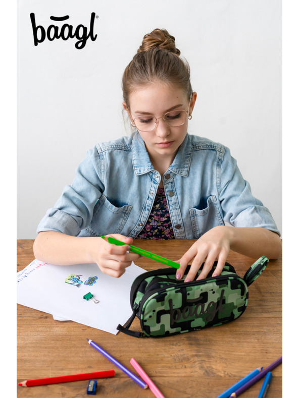 BAAGL  Zöld diák tolltartó etue Baagl Zöld