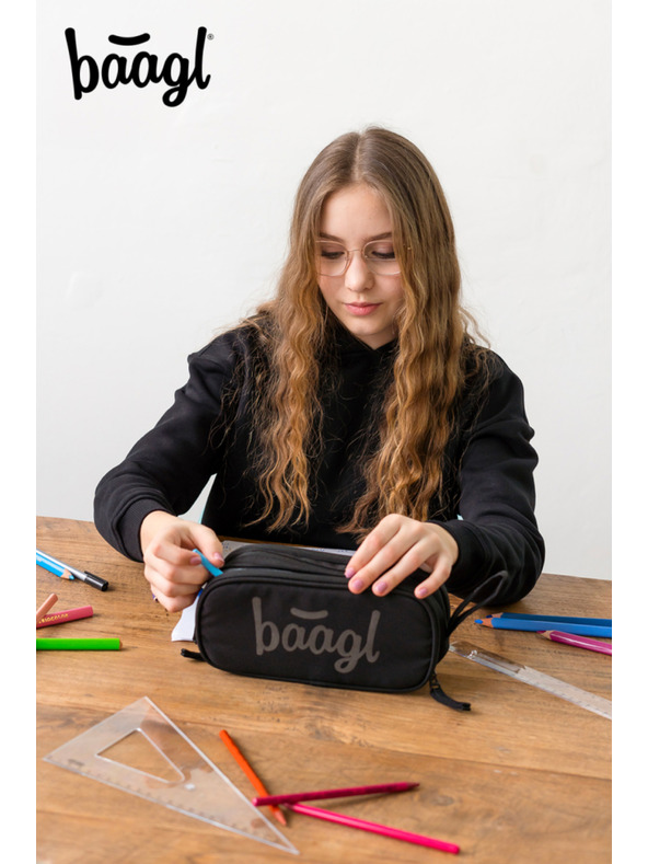 BAAGL  Fekete diák tolltartó etue Baagl Black