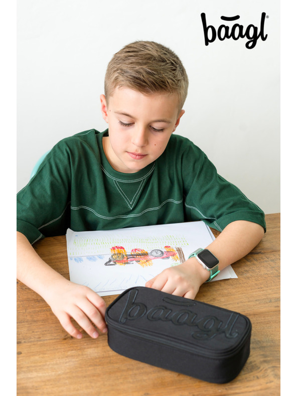 BAAGL  Szürke iskolai tolltartó Baagl Darkness